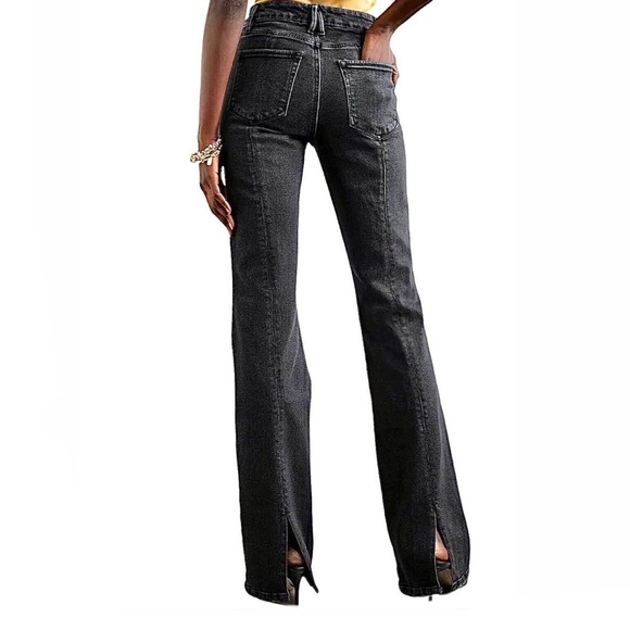 Good American Classic Slim Bootcut Jeans Split Hem 90s - Picture 2 of 13